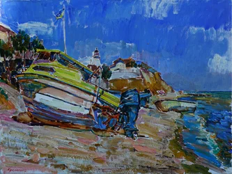 Barco de verano para la playa
