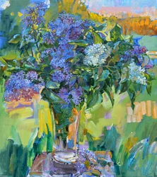 Ramo de lilas en tonos vivos