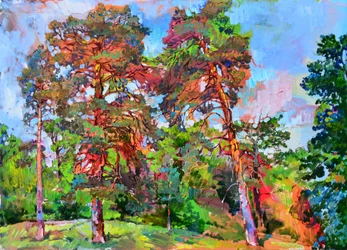 Un frondoso bosque de pinos