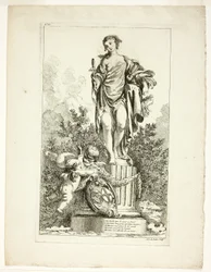 Dos Amantes Agradeciendo a la Estatua de la Salud