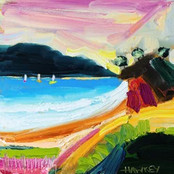 Paisaje playero lleno de color