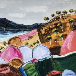 Paisaje costero lleno de color
