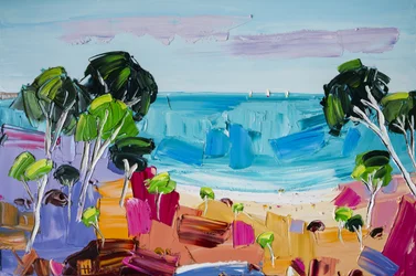 Un paisaje playero lleno de vida