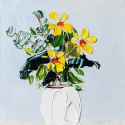 Flores vibrantes en impasto