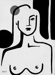 Retrato minimalista de un desnudo