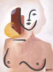 Mujer serena y abstracta
