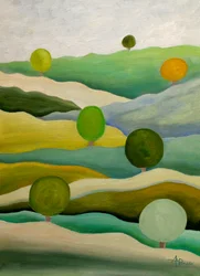 Paisaje verde abstracto