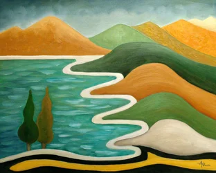 Paisaje fluvial abstracto