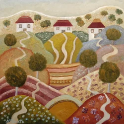 Encantador pueblo en la ladera
