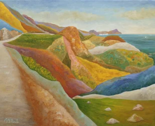 Paisaje costero lleno de colorido