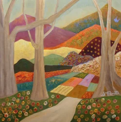 Camino por el campo colorido