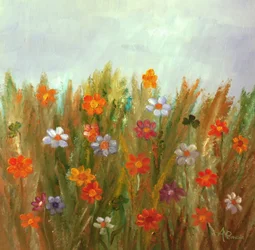 Campo de flores de colores