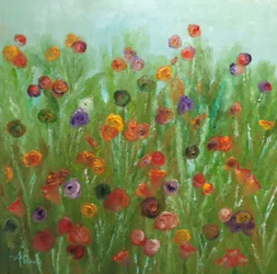 Campo de flores de colores