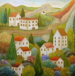 Colorido pueblo toscano