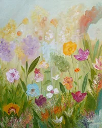 Pradera de flores silvestres de colores