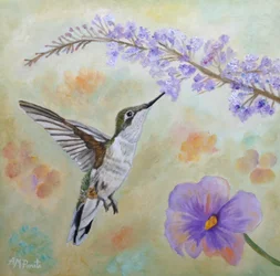Colibrí y lavanda