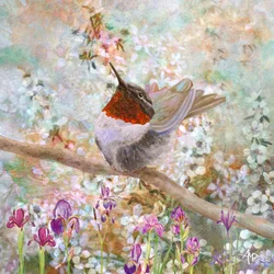 Colibrí entre las flores