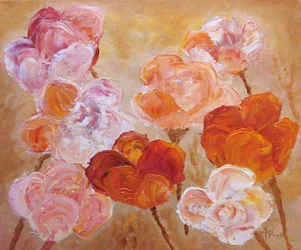 Flores en impasto de melocotón rosado