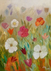 Un campo de flores lleno de colorido