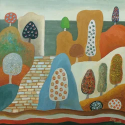 Paisaje de árboles caprichoso