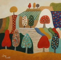 Paisaje de árboles caprichoso