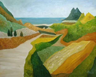 Sendero costero sinuoso