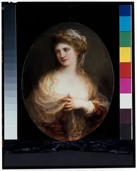 Retrato de una dama con chal amarillo
