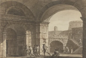 Escena en una prisión romana