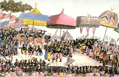 Embajada inglesa en Costa de Marfil, c.1820 (grabado)