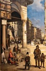 Vista del Duomo con el Coperto de Figini, detalle