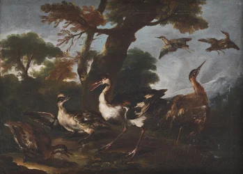 Paisaje con pájaros