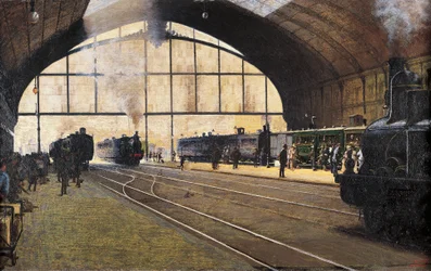 Estación Central, Milán por Angelo Morbelli