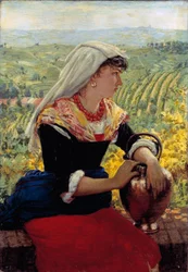 Retrato de su esposa con ropa de Monferrato