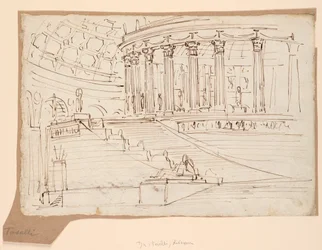 Diseño escénico, interior de edificio circular