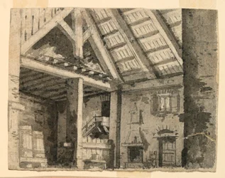 Diseño de escenario, interior de una casa de campo
