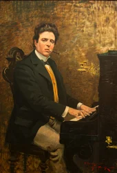 Retrato del compositor Pietro Mascagni 1863-1945, 1899