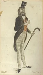 Caricatura de Gerini (acuarela)