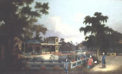 Jardín Chino con Tres Damas