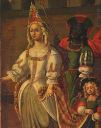 Biombo de cuatro hojas de doble cara, c.1700