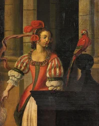 Biombo de cuatro paneles de doble cara, c.1700