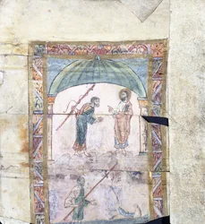 Cristo instruyendo a Pedro en Capernaum sobre el tributo, c.1000 AD