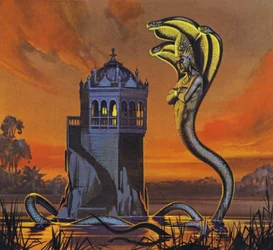 El Rey Naga (litografía en color)