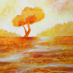 Árbol otoñal dorado