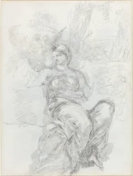 Ángel Sentado en un Paisaje (recto)