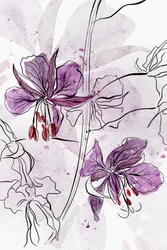 Flores en acuarela moradas