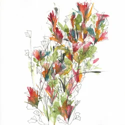 Flores en acuarela de colores vivos