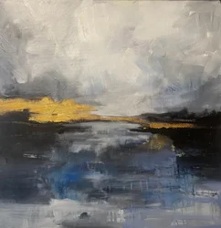 Reflejo del horizonte dorado
