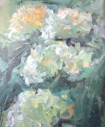 Flores blancas impresionistas
