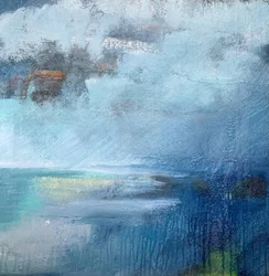 Paisaje marino en tonos azules