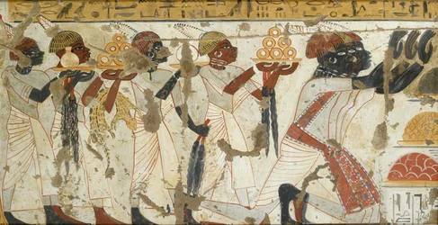 Copia de pintura mural de la tumba privada 40 de Huy, Tebas I,1, 75-78, siglo XX